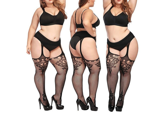Plus Size Women Stockings Suspender 
