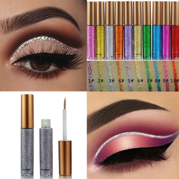 1 Piece Liquid Eyeliner Glitter Waterproof Long-lasting Make Up 10 ...