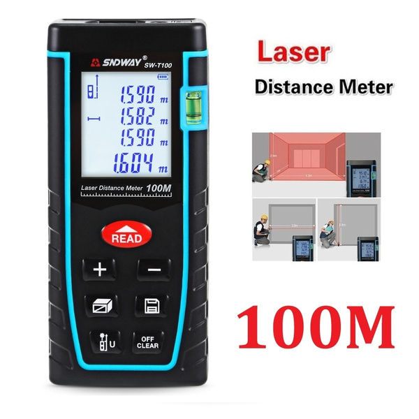 328ft 】Digital LCD Laser Distance Meter Range Finder Measure Tape Tool 【100M 