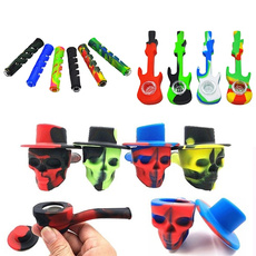 Silicone Creative Skull Pipes Smoking Accessories For Tobacco Unbreakable Silicone Pipe Hand-Sized Smoking Pipes