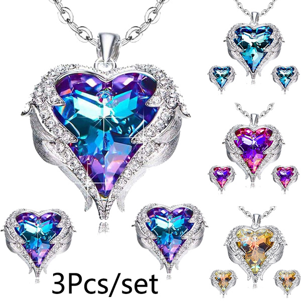 2019 Angel Wings Necklaces Earrings Set 