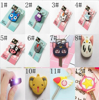 1pcs Led Cute Cartoon Yuri On Ice Anime Silicone Key Cap Head Cover Card Captor Key Chains Wish