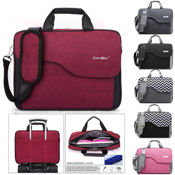 CoolBELL 15.6 Inch Nylon Laptop Bag Shoulder Bag with Strap Multicompartment Messenger Hand Bag Tablet Briefcase for iPad Pro/Laptop/MacBook/Ultrabook/Men/Women/College,Grey 