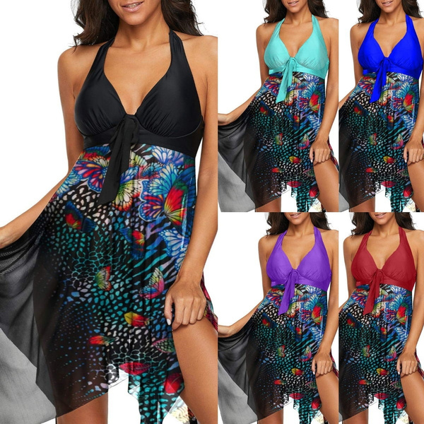 plus size 2 piece swim dress
