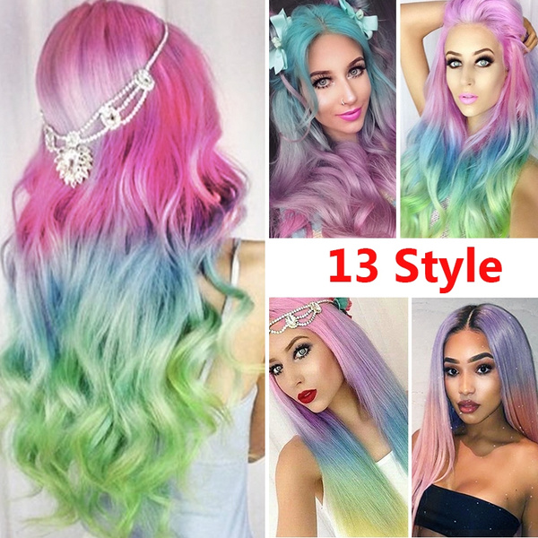 mermaid color wig