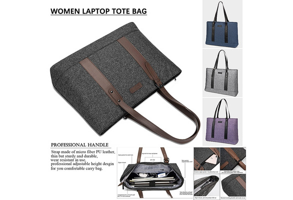 15.6 inch Laptop Tote Bag Classic Nylon Zip Work Tote Bag Women Shopping  Duffel Bag Carry Travel Business Briefcase Shoulder Handbag For Laptop/Notebook/MacBook/Tablet