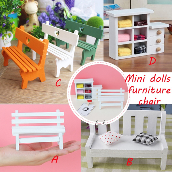 small wooden bench for dolls