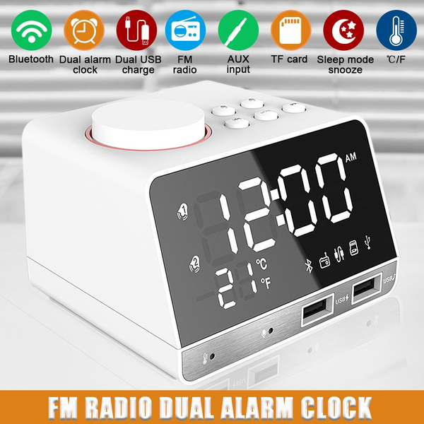 Digital Alarm Clock Fm Radio Loud For Heavy Sleepers With Dual Aux In And Usb Charging Ports Brightness Dimmer Night Light Alram Clocks Bedrooms Wish Digital Alarm Clock Fm Radio Loud, Loud Dual Alarm Clock