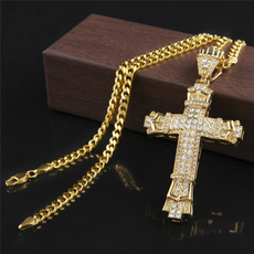 Steel, Chain Necklace, DIAMOND, gold
