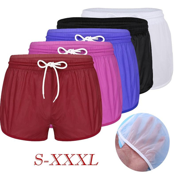 Men's SeeThrough Swimwear Trunks Drawstring Shorts Beach Pants Wish