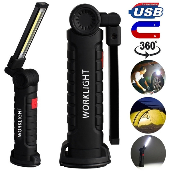 LED COB Work Light Rechargeable Magnetic Torch Flexible Inspection Lamp Cordless 