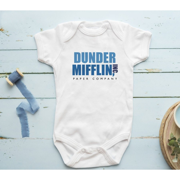 dunder mifflin baby onesie