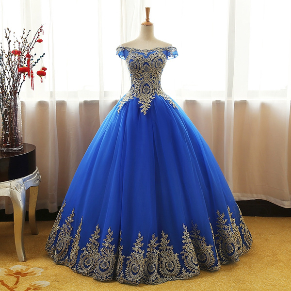 Sexy Blue Champagne Puffy Ball Gown Quinceanera Dresses Princess Prom Sweet  Sixteen 16 Dresses Formal vestidos de 15 anos Hot | Wish