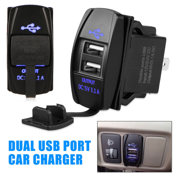Dual USB Port Car Cigarette Lighter Socket & 12V Charger Power Adapter  Outlet
