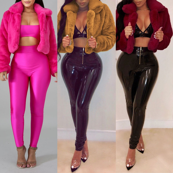 Winter Warm Fluffy Faux Fur Coats Jackets Women Furry Fake Fur Cropped Jacket @