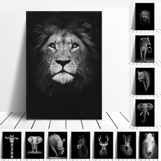 1pcs Animal Canvas Painting Lion Elephant Deer Zebra Posters and Prints Wall Pictures for Living Room Decoration Home Decor  No Frame