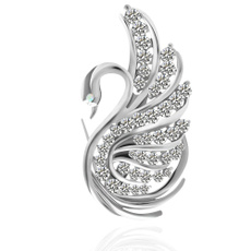 silver plated, Gioielli, Vintage, swan
