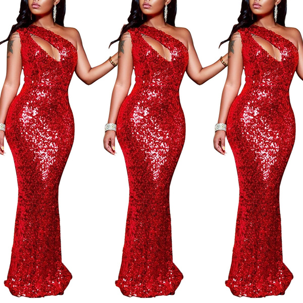 Bodycon Red Party Dress for Women Sequin Dress 