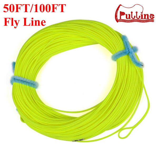 PULLINE Fly Line 15M/30.5M WF2/3/4/5/6/7/8F Fly Fishing Line 50FT/100FT  Weight Forward Floating Fluorescent Yellow Fly Fishing Line