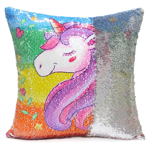 unicorn pillow sequins