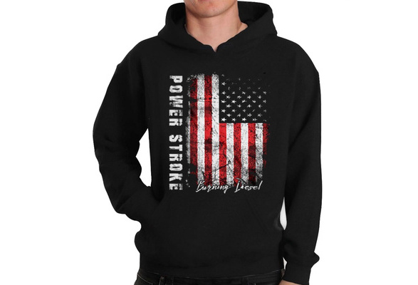 Fashion Powerstroke Power Stroke USA Burning Diesel Graphic Hoodie