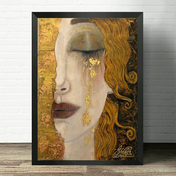 Modern Painting On Canvas Girl S Half Face Poster Wall Art Home Decor No Frame Wish