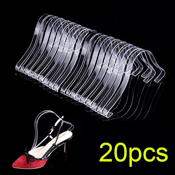 4X Women Clear Acrylic Plastic Sandal Lady Shoes Display Stand Inserts Holder EF 