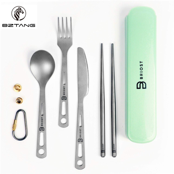 Stainless Steel Travel Cutlery Knife Fork Spoon Chopsticks Lunch