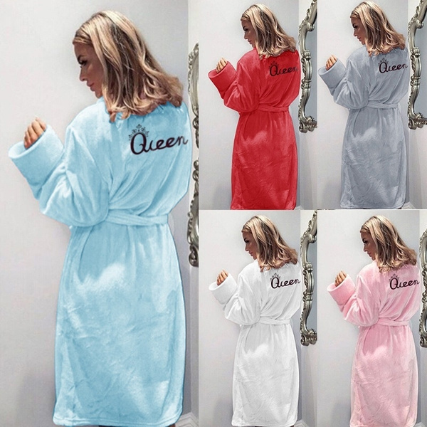 Autumn and Winter Ladies Fashion Bathrobe Queen Pajamas Robes Long