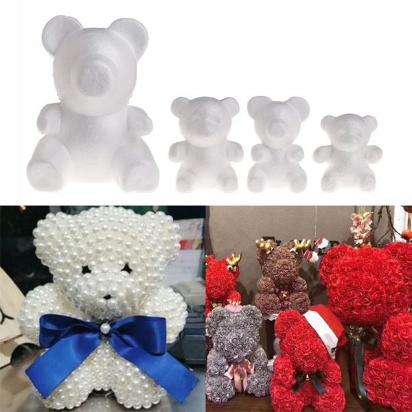 Modélisation ours forme blanc mousse de polystyrène billes pour le bricolage cadeaux de Noël KW