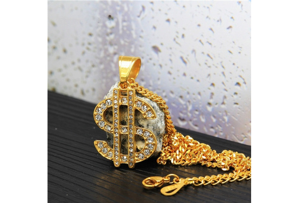 dollar sign pendant chain