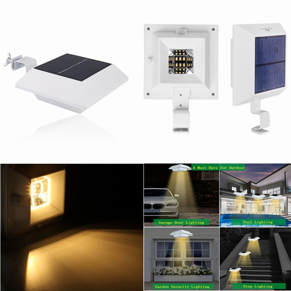 DE Solarlampe 12LEDs Dachrinnen Außenlampe Leuchte Wandlampe Wege Beleuchtung 