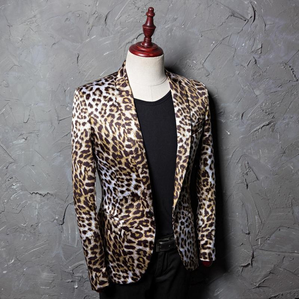 Leopard Stripe Fleece Lined Men's Hooded Jacket Casual Long - Temu