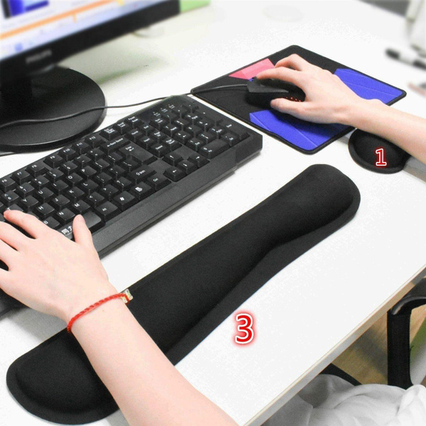 1 pc Memory Foam Ergonomic Antislip Computer Mouse Keyboard Mat Wrist