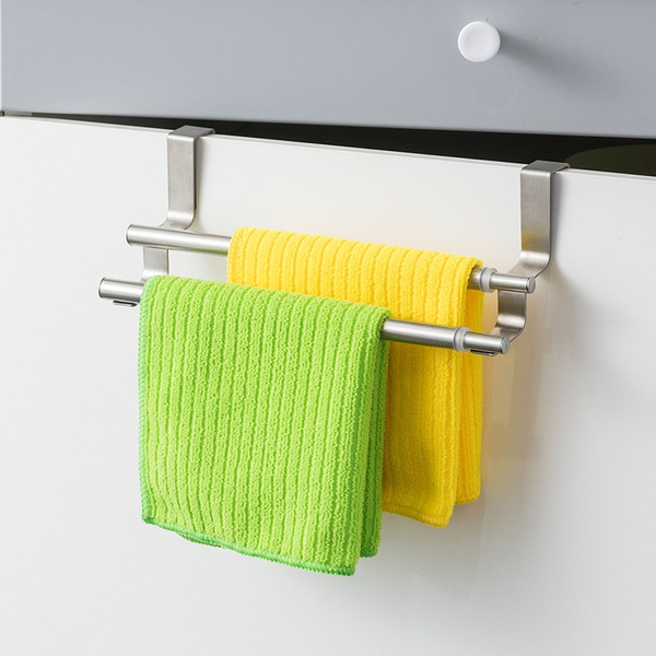 Stainless Steel Extending Over Door Kitchen Hand Towel Bar Bathroom Holder Rack