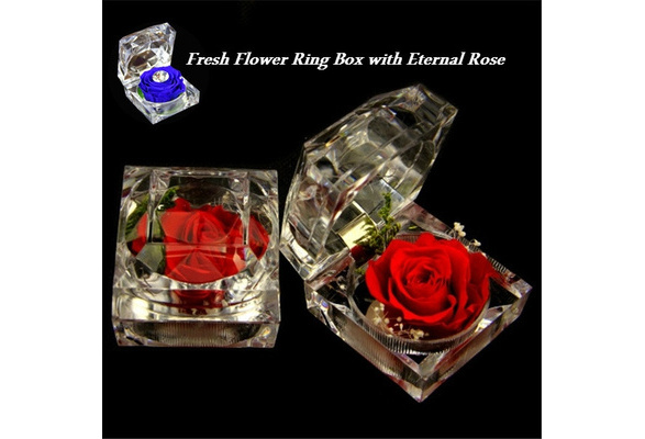 immortal preserved fresh flower rose ring box eternal weddings valentine giftsGQ