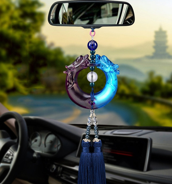 New Style Car Pendant Double Dragon Tassel Hanging Ornament Auto Rearview  Mirror Pendant Car Interior Decoration Car Accessories Gift