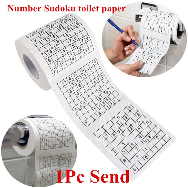 Novelty Funny Number Sudoku Printed Toilet Paper Bath Tissue Gift1 Roll 2 Ply OJ 