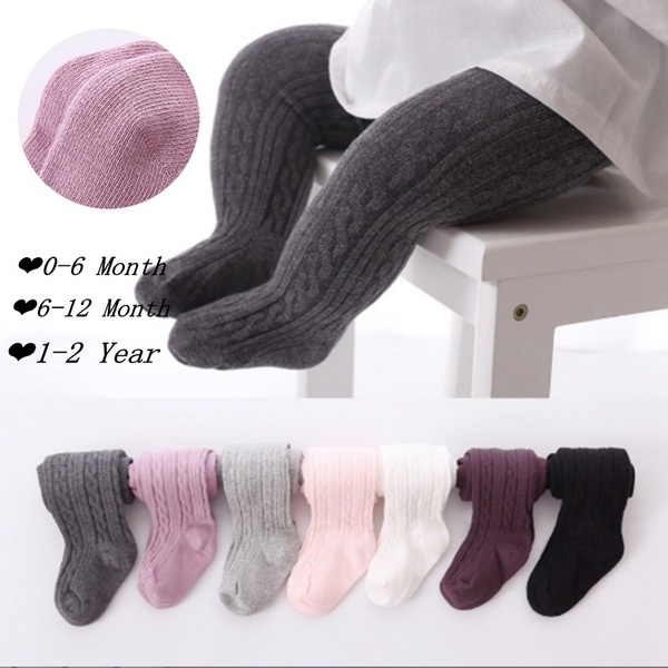 3 Colors Simple Style Baby Toddler Kids Soft Cotton Leggings Socks Pants  Pantyhose Hosiery Stocking for 0-2Y