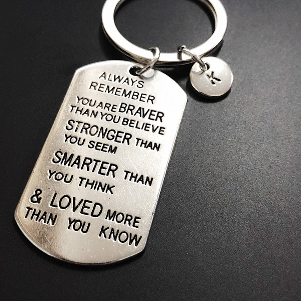 BRAVER STRONGER SMARTER Inspirational Keychain – Cool Angel Co.