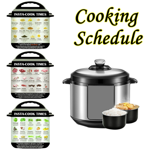 3Pcs Cooking Schedule Magnetic Cheat Sheet Food Cooking Sticker For Instant  Pot