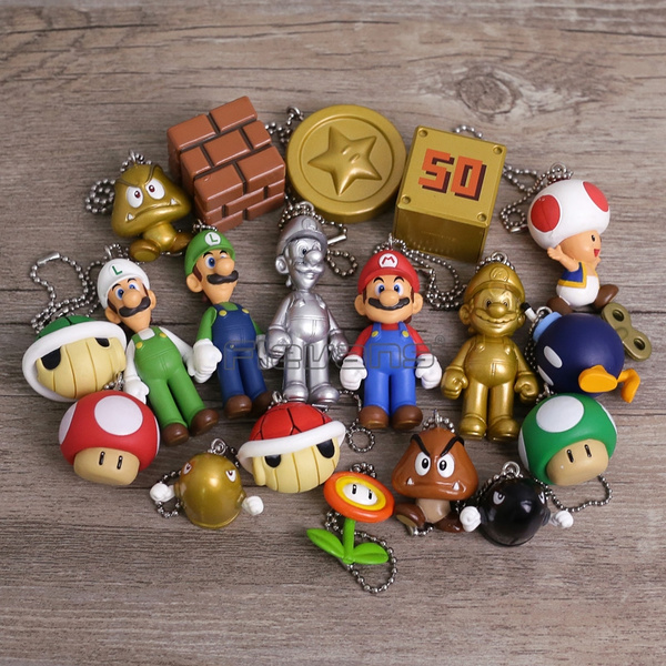 10pcs/lot 2cm Super Mario Bros Mario Luigi Goomba Toad PVC Action Figure  Toy Collection Model