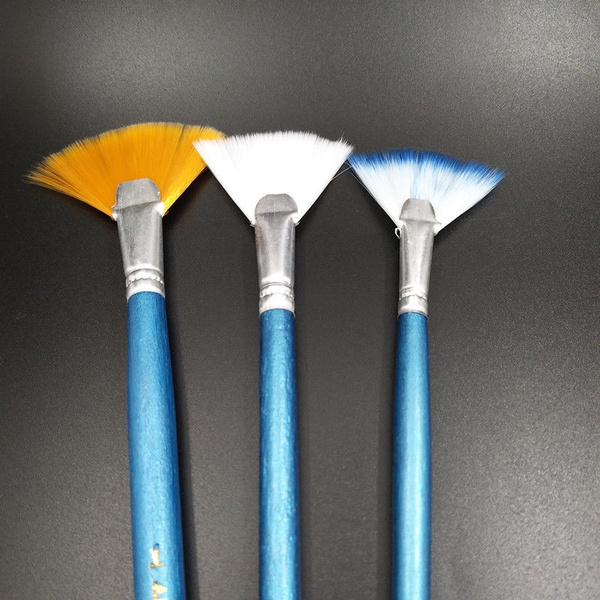 New wholesale 3pcs Set Fan Bristle Paint Brush Oil Acrylic Artist Watercolor 