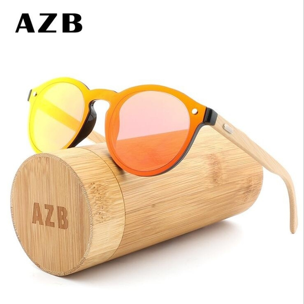 AZB Handmade Unisex Colorful Wood Polarized Sunglasses Wooden Frame Glasses New