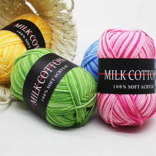 23 Colors Hand-Woven 3 Strands of Milk Cotton Baby Scarf Sweater Crocheted  Thick Wool Thread 50g Cotton Wool Yarn