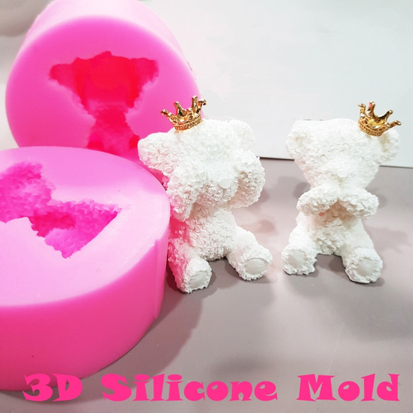 3D Teddy Bear Candle Soap Making Mold Silicone Cake Chocolate
