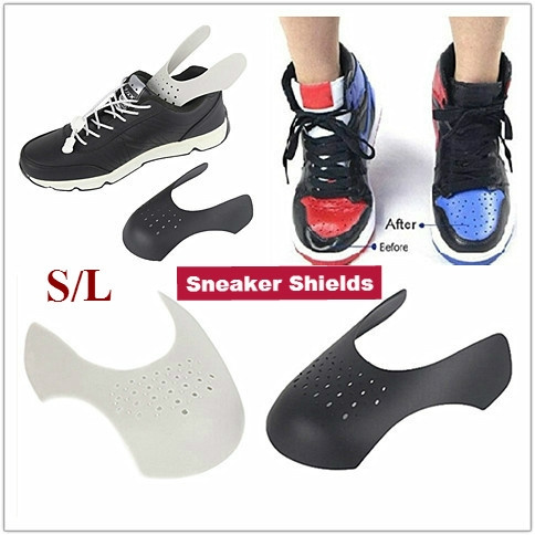 Chilits 2 Pairs Sneaker Protector Toe Box Shields Decreaser Against Creasing Wearable Inserts Shoes for Teen Adult 