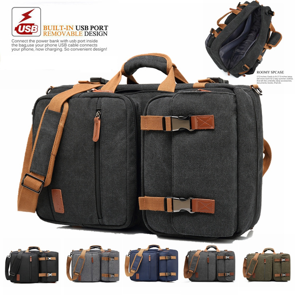 CoolBELL 15.6 Inch Convertible Backpack Messenger Bag With USB
