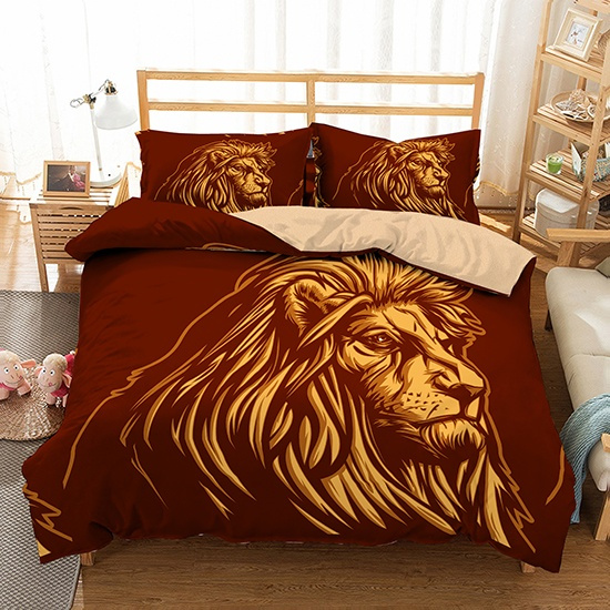 3d Lion Quilt Cover Doona Set, Lion King Bedding Set Double