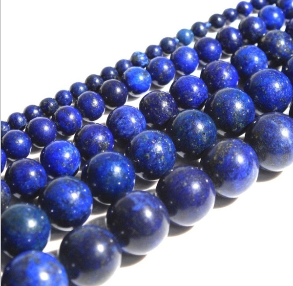 4mm 6mm 8mm 10mm 12mm Natural Lapis Lazuli Round Gemstone Loose Spacer Beads 
